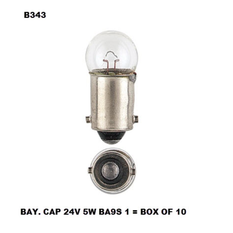 Bay Cap 24V 5W BA9S 1 = Box of 10 B343 - Exelite