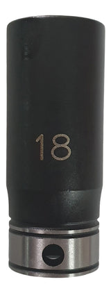 3/8" Drive 6-point 18mm Size Thin-Wall Deep Impact Socket 1114018B - Dual Action