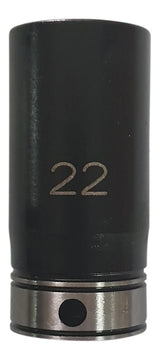 3/8" Drive 6-point 22mm Size Thin-Wall Deep Impact Socket 1114022B - Dual Action