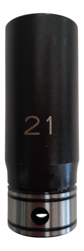 Thin Wall Deep Socket 21mm x 1/2 Drive 6-Point Opening - Dual Action