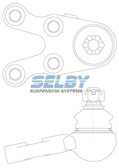 Ball Joint Lower LHS Fits Challenger, Pajero NH, NL 4WD, Triton MK 2WD, 4WD BJ822 - Selby