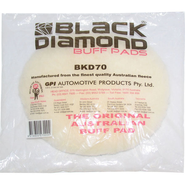 Lambswool Buff Pad 5", 7" & 8" Tie - Black Diamond | Universal Auto Spares