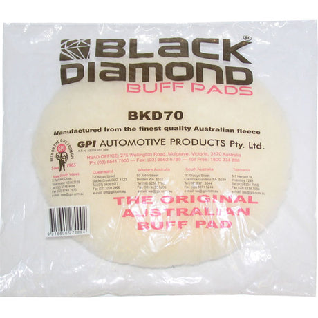 Lambswool Buff Pad 5", 7" & 8" Tie - Black Diamond | Universal Auto Spares