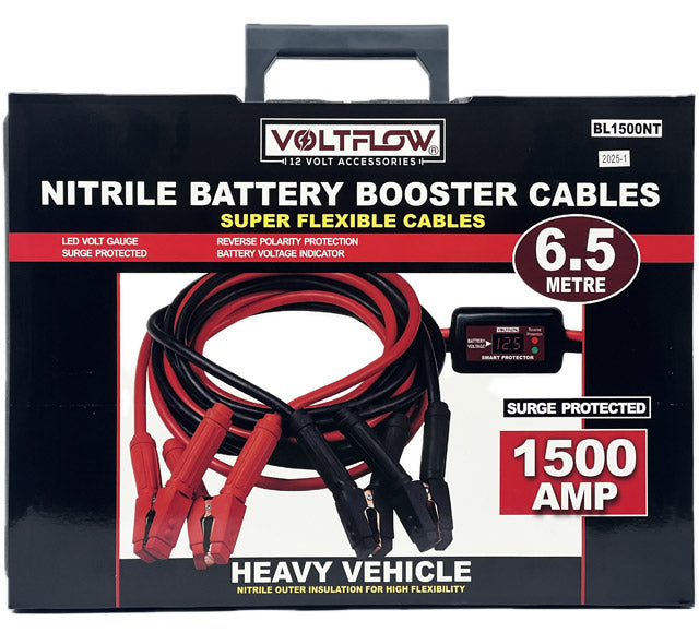 1500 AMP Heavy Duty Nitrile Jumper Leads 6MT Length - VoltFlow