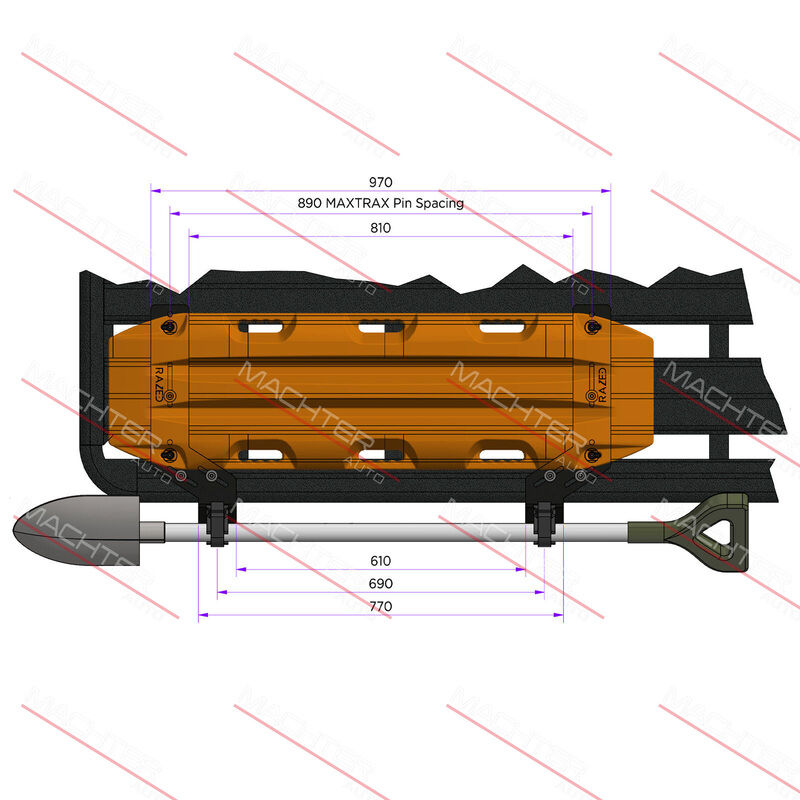 Flush Mounting Bracket Shovel Combo Suit Rhino Rack Bracket Kit Only BRACKET-005 - Machter