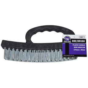 BBQ Wire Brush 170mm x 30mm with Plastic Handle - Tool King