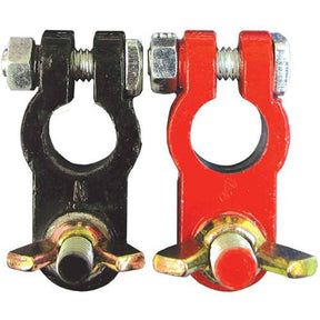 Battery Terminal 2 Piece Red & Black Marine Type Lead - Charge