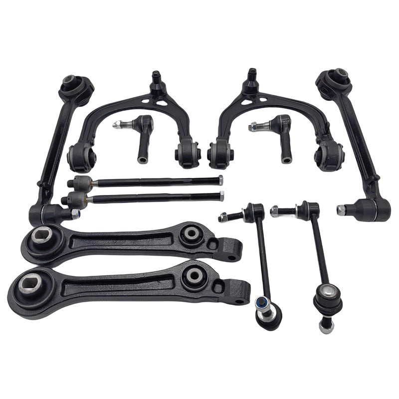 12 Pieces Full Set Front Lower Upper Control Arms Kit Fit For Chrysler 300 C LE LX 2004-2012 - Machter