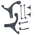 8Pcs Lower Ball Joint Control Arm Sway Bar Link Tie Rod End Kit Fit For Kia Rio JB Sedan & Hatch 08/2005-04/2011 CAKIT-KI001 - Machter