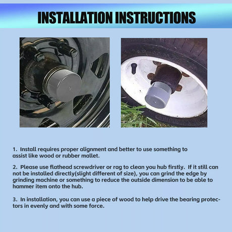2 x 62mm Bearing Buddies Cap Hub Protectors For Boat Caravan Trailer With Dust Caps - Machter