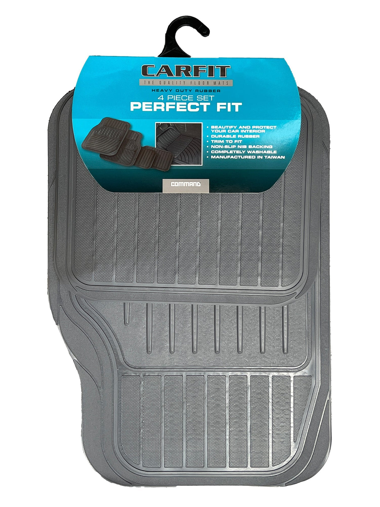 PERFECT FIT GREY 4 PIECE RUBBER - Carfit Mats