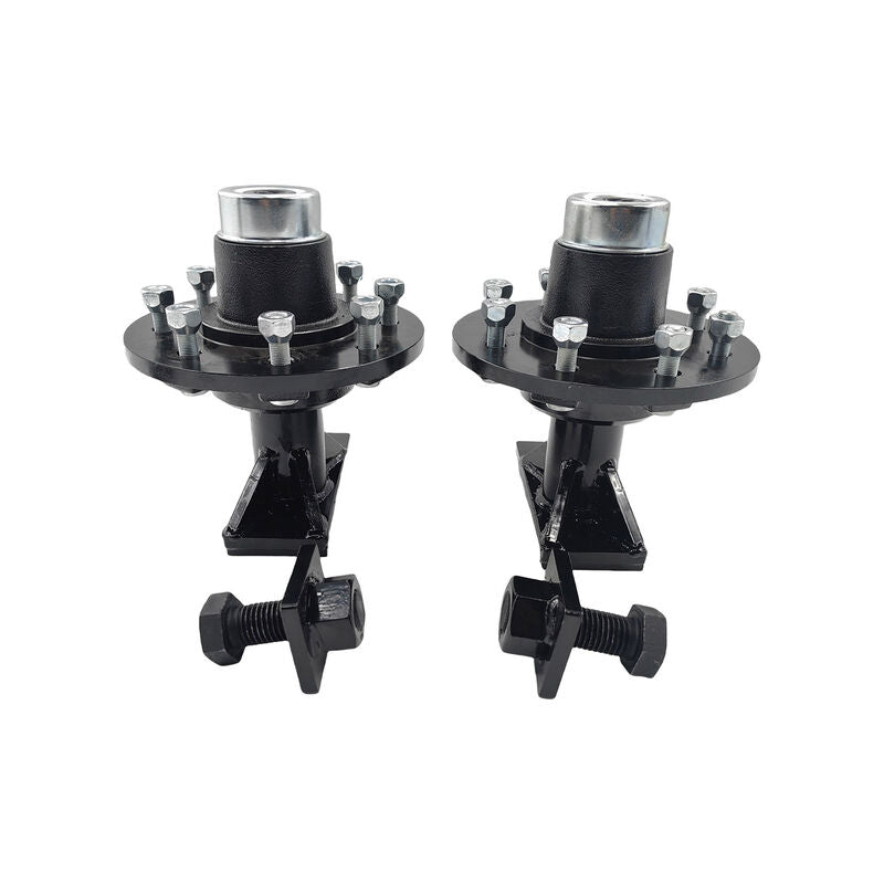 8 x 6.5 Lug 8000LB Superior Shipping Container Wheels Bolt-on Spindle Kit CH004-BLACK-2PCS - Machter