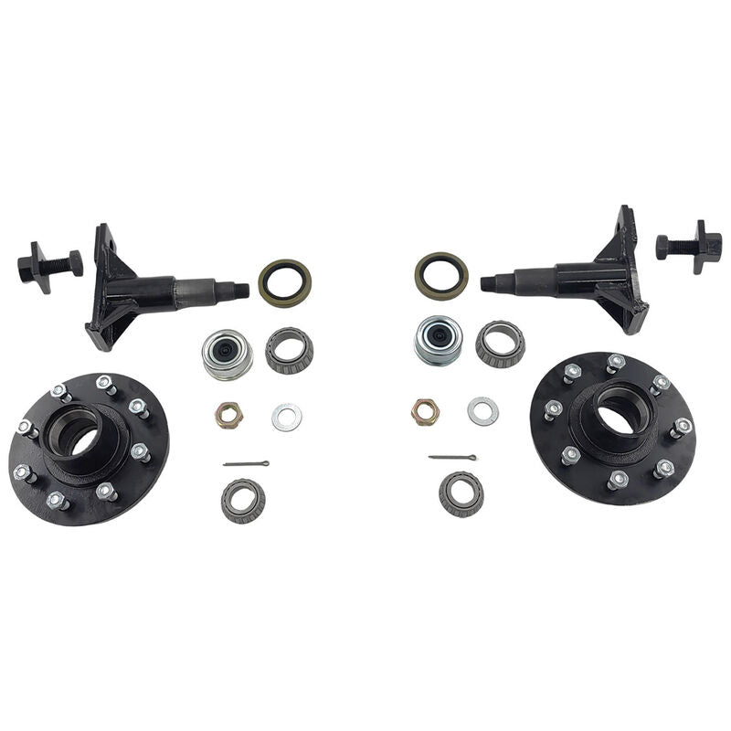 8 x 6.5 Lug 8000LB Superior Shipping Container Wheels Bolt-on Spindle Kit CH004-BLACK-2PCS - Machter