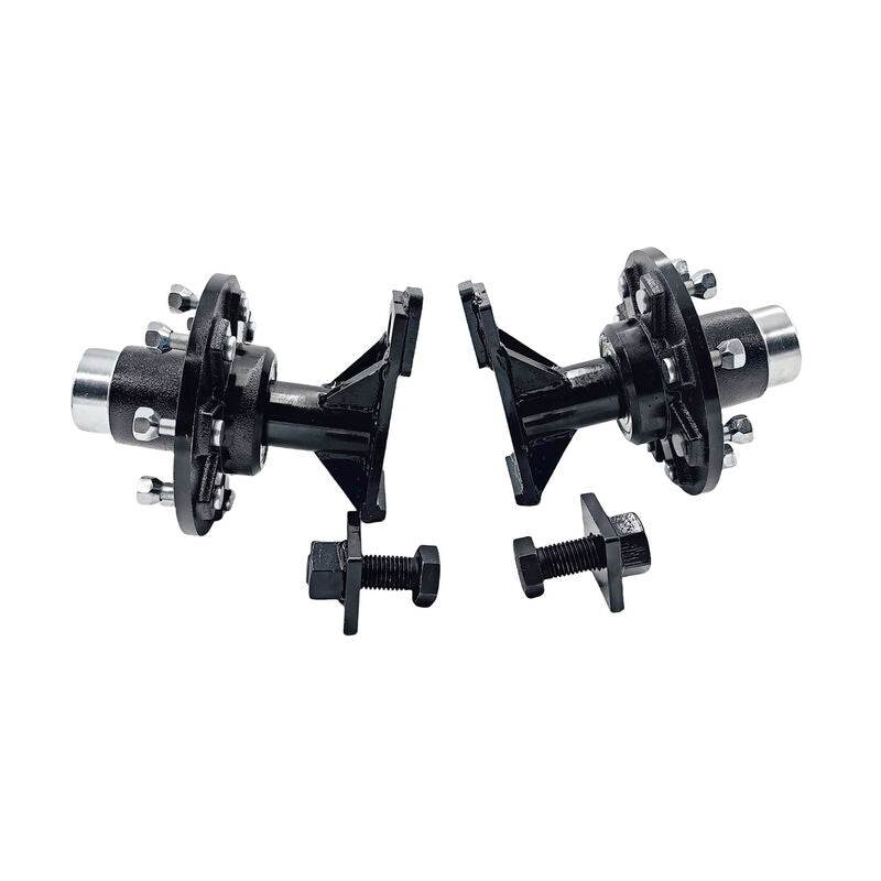 8 x 6.5 Lug 8000LB Superior Shipping Container Wheels Bolt-on Spindle Kit CH004-BLACK-2PCS - Machter