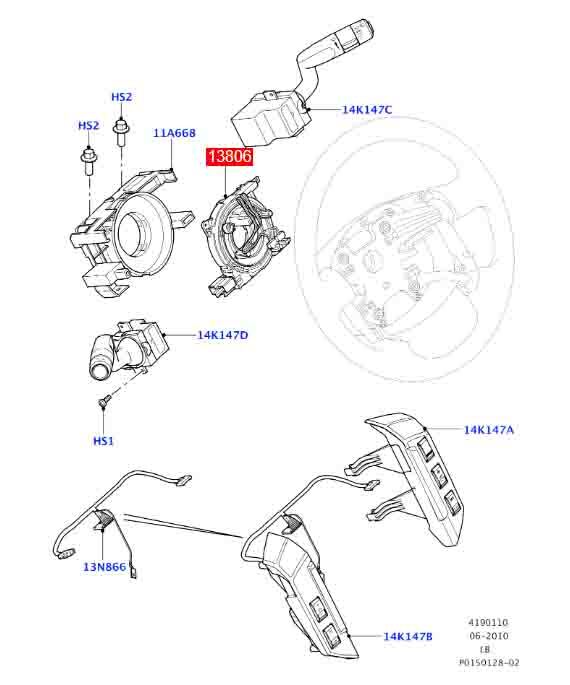 Front Right Hand Side Clock Spring Fit For Land Rover LR2 3.2L L6-Gas 2011-2012 CKSG-LR006 - Machter