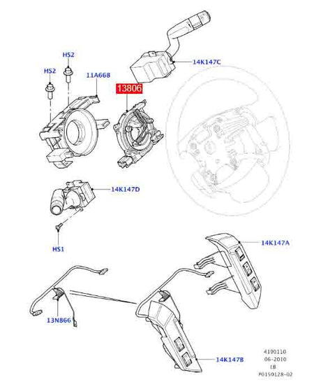 Front Right Hand Side Clock Spring Fit For Land Rover LR2 3.2L L6-Gas 2011-2012 CKSG-LR006 - Machter