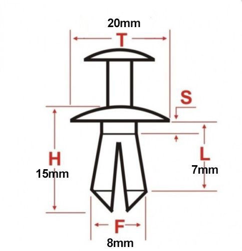 Bumper Bar Front Inner Guard Scrivet Fixings Clips Fit For Mitsubishi 20pcs CLIP-MB001 - Machter