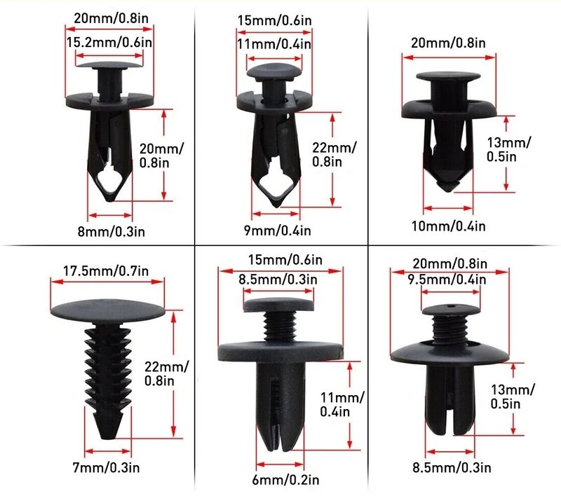 190Pcs Car Body Trim Clips Retainer Rivets Screw Panel Push Fastener Bumper CLIPKIT-001 - Machter