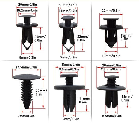 190Pieces Car Body Trim Clips Retainer Rivets Screw Panel Push Fastener Bumper - Machter