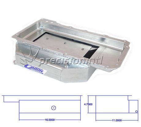 7 Quart Steel Oil PAN/Sump GM LS1 V8 Open Chassis CN11280 - Canton Racing Products