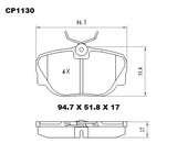Ceramic DB1130 Brake Pads DB1130 CP1130 - Premier Performance Auto Parts | Universal Auto Spares