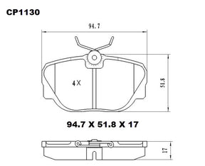 Ceramic DB1130 Brake Pads DB1130 CP1130 - Premier Performance Auto Parts | Universal Auto Spares