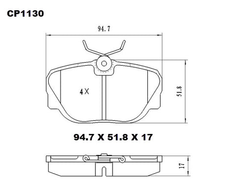 Ceramic DB1130 Brake Pads DB1130 CP1130 - Premier Performance Auto Parts | Universal Auto Spares