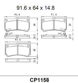 Ceramic Brake Pads CP1158 (DB1158) - Premier Performance Auto Parts