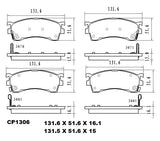 Ceramic Brake Pads CP1306 (DB1306) - Premier Performance Auto Parts | Universal Auto Spares