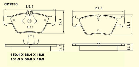 Ceramic DB1330 Brake Pads DB1330 CP1330 - Premier Performance Auto Parts | Universal Auto Spares