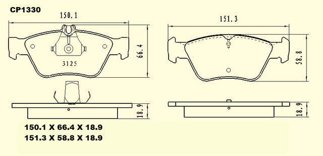 Ceramic DB1330 Brake Pads DB1330 CP1330 - Premier Performance Auto Parts | Universal Auto Spares