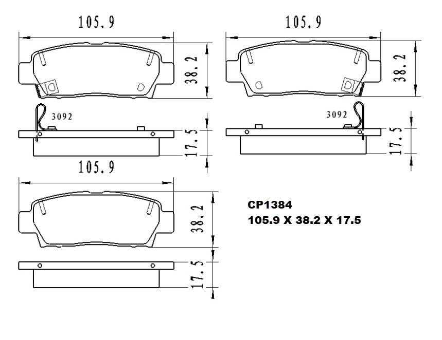 Ceramic Brake Pads CP1384 (DB1384) - Premier Performance Auto Parts