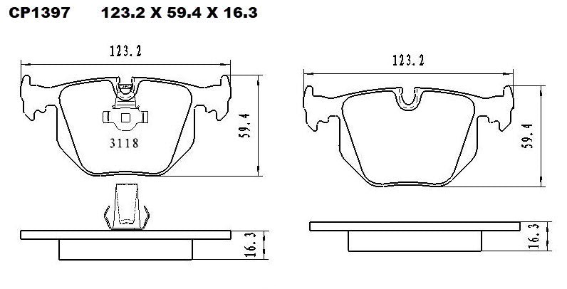 Ceramic Brake Pads CP1397 (DB1397) - Premier Performance Auto Parts | Universal Auto Spares