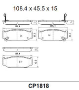 Ceramic Brake Pads CP1818 (DB1818) - Premier Performance Auto Parts