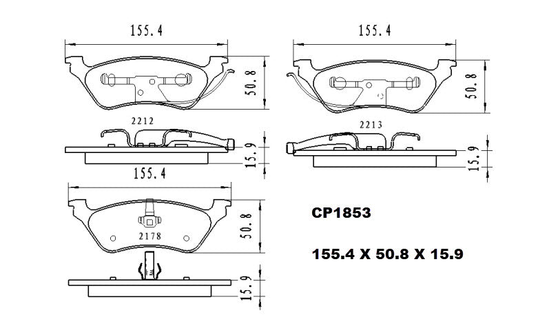 Ceramic Brake Pads CP1853 (DB1853) - Premier Performance Auto Parts | Universal Auto Spares
