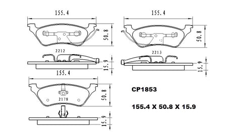 Ceramic Brake Pads CP1853 (DB1853) - Premier Performance Auto Parts | Universal Auto Spares