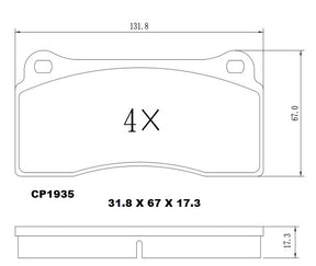 Ceramic DB1935 Brake Pads DB1935 CP1935 - Premier Performance Auto Parts | Universal Auto Spares