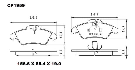 Ceramic DB1959 Brake Pads DB1959 CP1959 - Premier Performance Auto Parts | Universal Auto Spares
