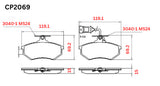 Ceramic DB2069 Brake Pads DB2069 CP2069 - Premier Performance Auto Parts | Universal Auto Spares