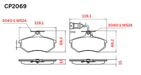 Ceramic DB2069 Brake Pads DB2069 CP2069 - Premier Performance Auto Parts | Universal Auto Spares