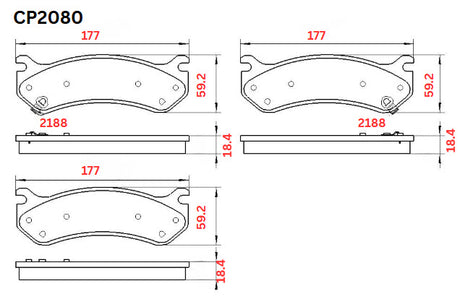 Ceramic DB2080 Brake Pads DB2080 CP2080 - Premier Performance Auto Parts | Universal Auto Spares