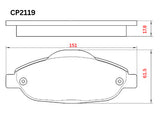 Ceramic DB2119 Brake Pads DB2119 CP2119 - Premier Performance Auto Parts | Universal Auto Spares