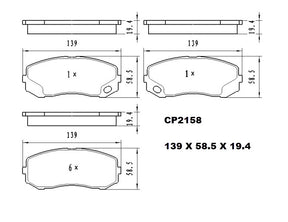 Ceramic DB2158 Brake Pads DB2158 CP2158 - Premier Performance Auto Parts | Universal Auto Spares