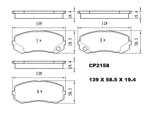 Ceramic DB2158 Brake Pads DB2158 CP2158 - Premier Performance Auto Parts | Universal Auto Spares