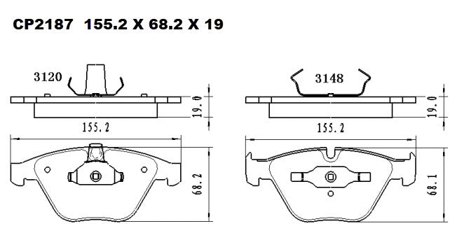 Ceramic Brake Pads CP2187 (DB2187) - Premier Performance Auto Parts | Universal Auto Spares