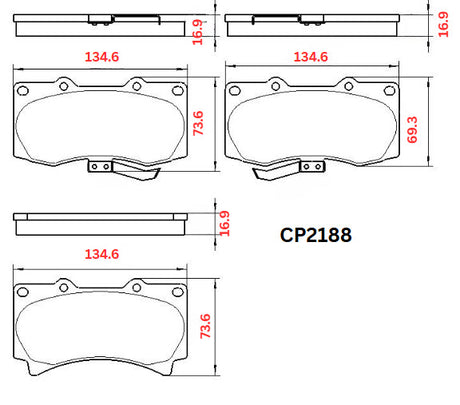 Ceramic DB2188 Brake Pads DB2188 CP2188 - Premier Performance Auto Parts | Universal Auto Spares