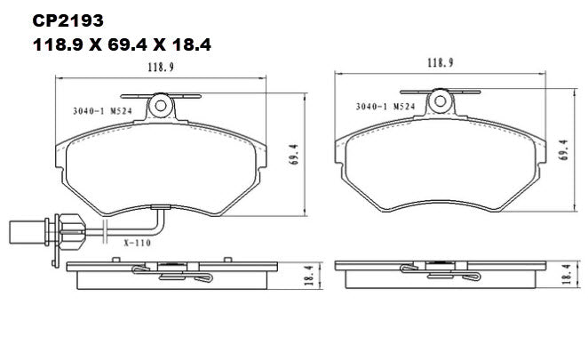 Ceramic DB2193 Brake Pads DB2193 CP2193 - Premier Performance Auto Parts | Universal Auto Spares