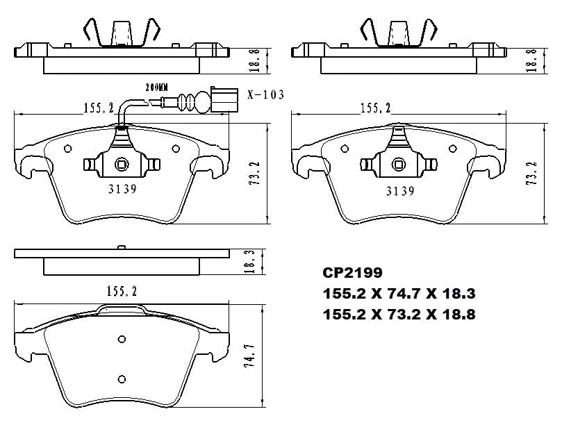 Ceramic Brake Pads CP2199 (DB2199) - Premier Performance Auto Parts