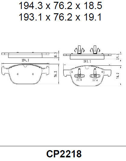 Ceramic Brake Pads CP2218 (DB2218) - Premier Performance Auto Parts