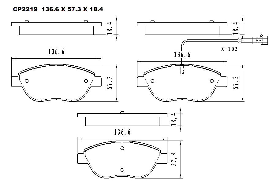 Ceramic DB2219 Brake Pads DB2219 CP2219 - Premier Performance Auto Parts | Universal Auto Spares